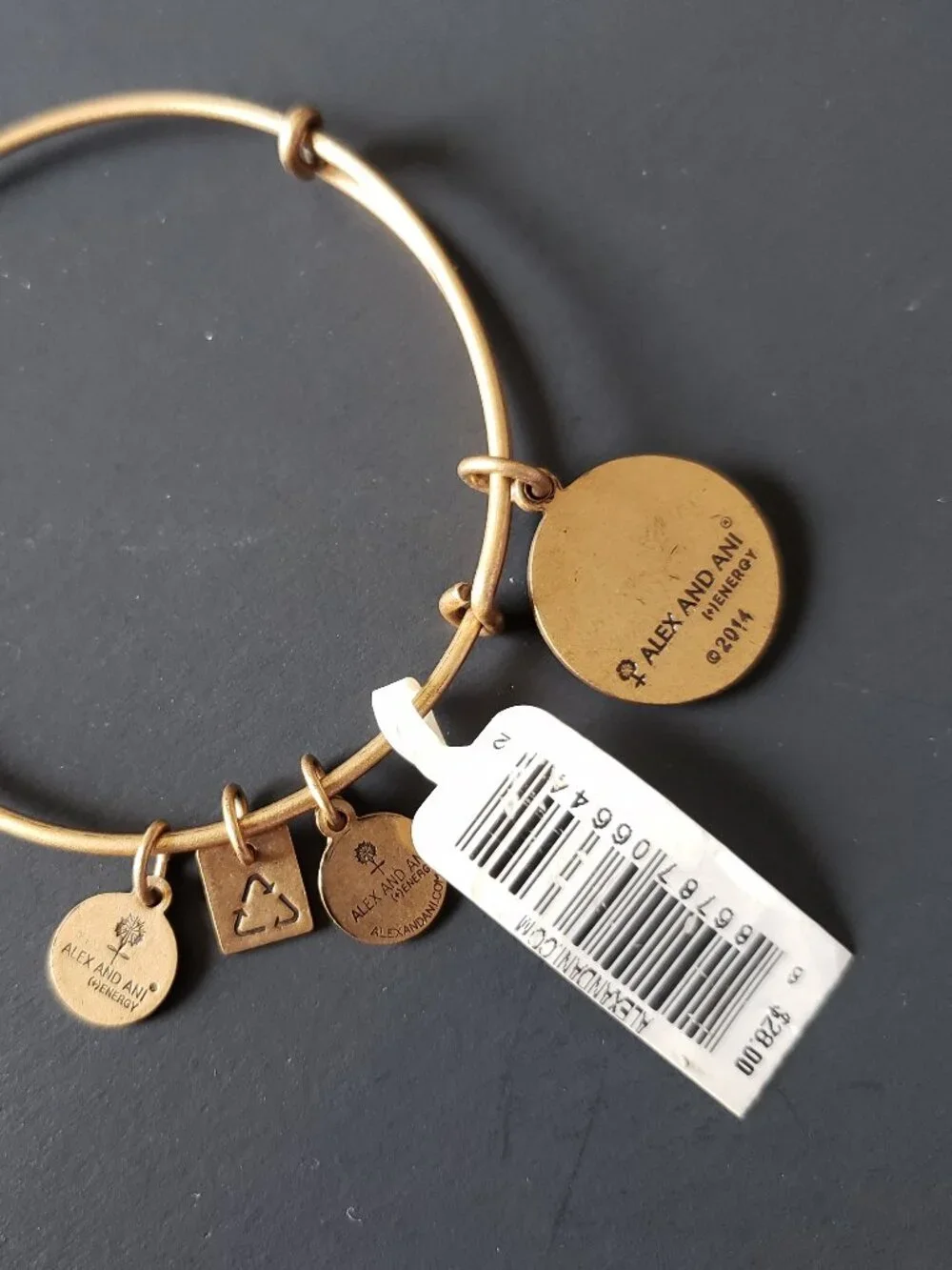 NWT Alex and Ani My Love is Alive Bangle Gold 747